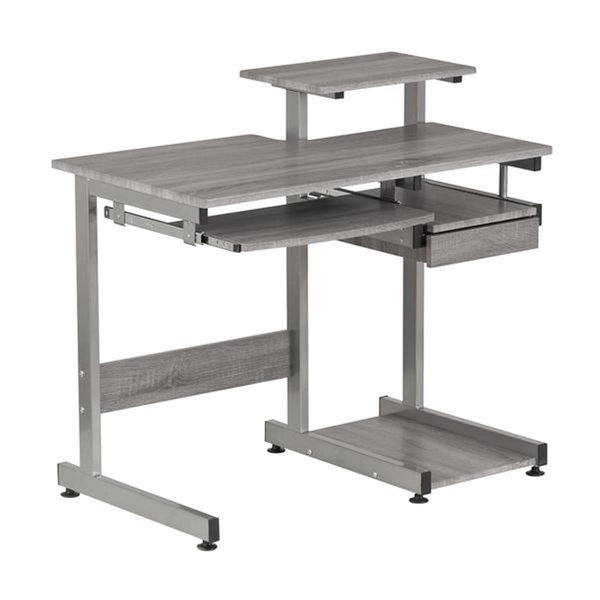 Back2Basics Complete Computer Workstation Desk, Gray - 35.25 x 37.75 x 22 in. BA2647845